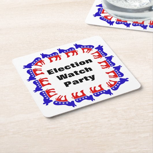 Party der demokratischen Wahlen Rechteckiger Pappuntersetzer (angewinkelt)