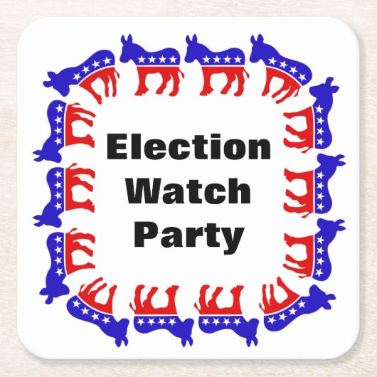 Party der demokratischen Wahlen Rechteckiger Pappuntersetzer (Vorderseite)