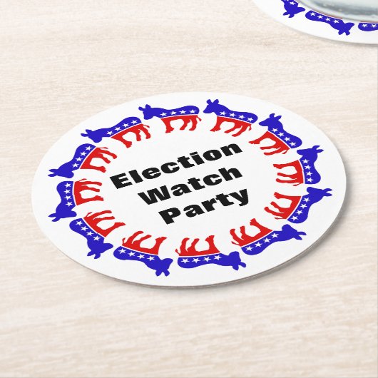 Party der demokratischen Wahlen Runder Pappuntersetzer (Angewinkelt)