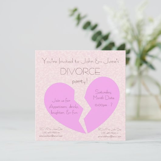 Party der Ehescheidung Einladung (Stehend Vorderseite)