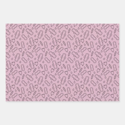 Party der ersten Phase Pastellrosa Tamponmuster Mu Geschenkpapier Set (Vorderseite 3)