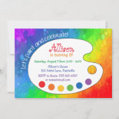 Party der farbenfrohen Kunst, Farbpalette Einladung (Vorderseite)