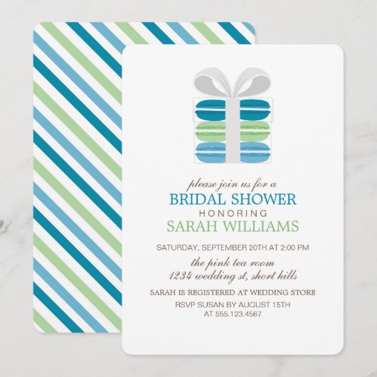 Party der französischen Macarons Einladung (Vorne/Hinten)