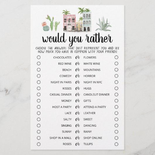 Party der Freunde würden Sie lieber editierbares S (Vorderseite)