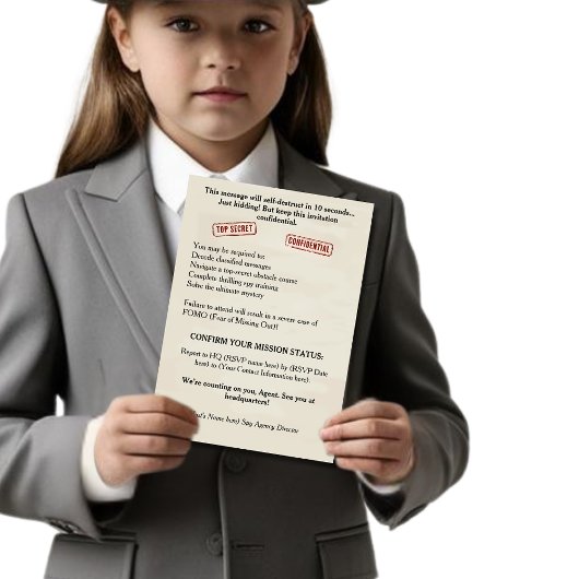 Party der Geheimdienstmission Kids Einladung