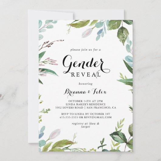 Party der Gender Reveal Einladung (Vorderseite)