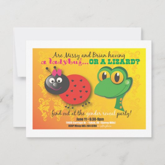 Party der Geschlechteroffenbarung Einladung (Vorderseite)