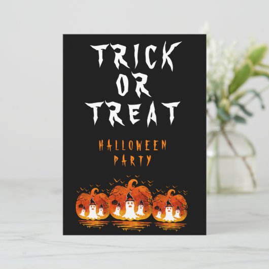 PARTY DER HALLOWEEN KOSTEN EINLADUNG (Stehend Vorderseite)
