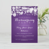 Party der Haushaltserwärmung Moderne Punkte Lila Einladung (Stehend Vorderseite)