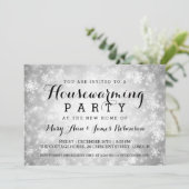 Party der Haushaltserwärmung Silver Winter Wunderl Einladung (Stehend Vorderseite)