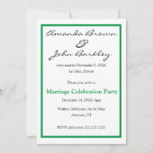 Party der Hochzeitfeier - Grün Einladung (Vorderseite)