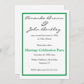 Party der Hochzeitfeier - Grün Einladung (Vorne/Hinten)