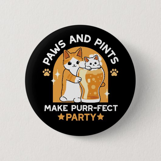 Party der Katze - Pasten und Pints Button (Vorderseite)
