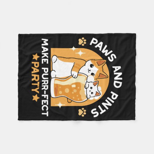 Party der Katze - Pasten und Pints Fleecedecke (Vorderseite (Horizontal))