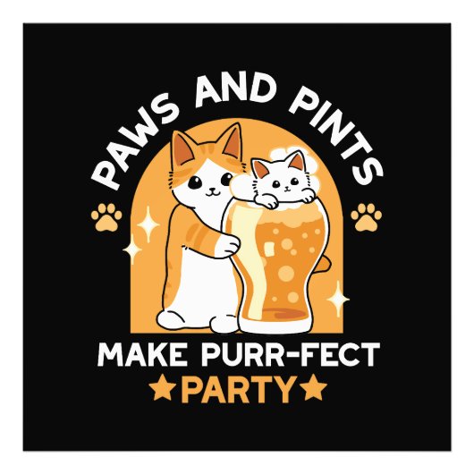 Party der Katze - Pasten und Pints Fotodruck (Vorne)