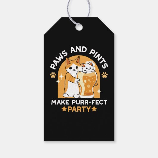 Party der Katze - Pasten und Pints Geschenkanhänger (Vorderseite)