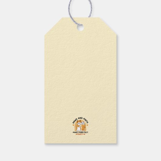 Party der Katze - Pasten und Pints Geschenkanhänger (Rückseite)