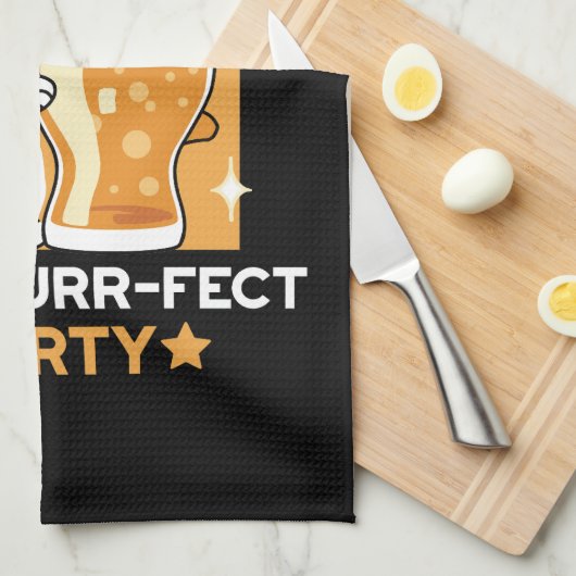 Party der Katze - Pasten und Pints Geschirrtuch (Viertel Falte)