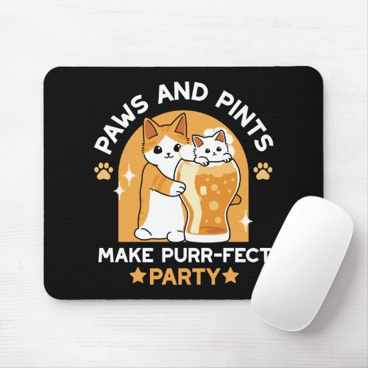 Party der Katze - Pasten und Pints Mousepad (Mit Mouse)