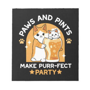 Party der Katze - Pasten und Pints Notizblock