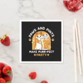 Party der Katze - Pasten und Pints Serviette (Beispiel)