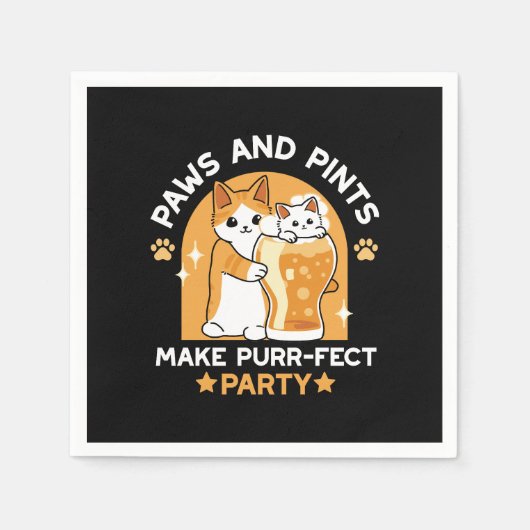 Party der Katze - Pasten und Pints Serviette (Vorderseite)