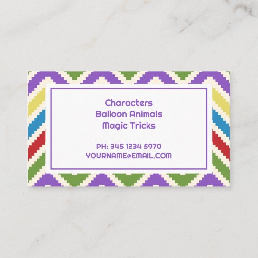 Party der Kinder Visitenkarte (Rückseite)