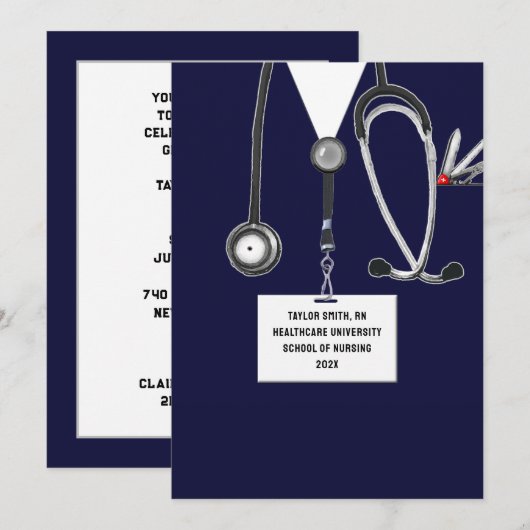 Party der Krankenpflege Einladung (Vorne/Hinten)