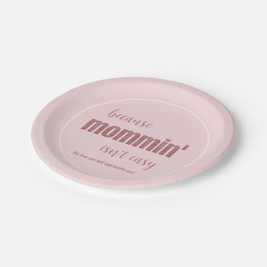 Party der Mutter am Sonntag Pappteller (Schrägansicht)