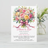 Party der Mutter - Blühen in der Liebe Einladung (Stehend Vorderseite)
