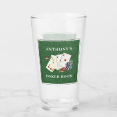 Party der personalisierten Poker-Karte Glas (Vorderseite)