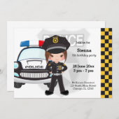 Party der Polizeikinder Einladung (Vorne/Hinten)