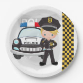 Party der Polizeikinder Pappteller (Vorderseite)