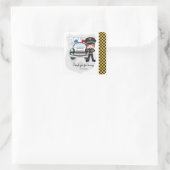Party der Polizeikinder Quadratischer Aufkleber (Tasche)