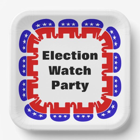 Party der republikanischen Wahlbeobachtungsmission Pappteller (Vorderseite)