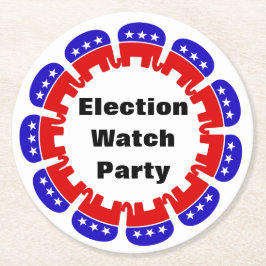 Party der republikanischen Wahlbeobachtungsmission Runder Pappuntersetzer