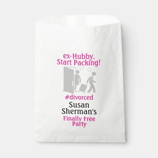 Party der Scheidung Endfrei rosa Dekoration Geschenktütchen (Vorderseite)