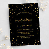 Party der schwarzen Goldsterne Einladungspostkarte