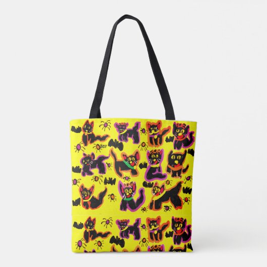 Party der schwarzen Katzen Tasche (Rückseite)