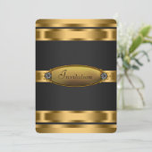 Party der schwarzen Krawatte Einladung (Stehend Vorderseite)