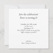 Party der schwarzen Krawatte, Hundegeburt, Hundeei Einladung (Rückseite)