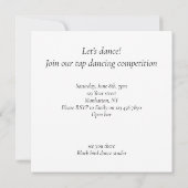 Party der schwarzen Krawatte, Tanzwettbewerb, Katz Einladung (Rückseite)