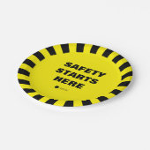 Party der Sicherheitsabteilung Pappteller (Schrägansicht)