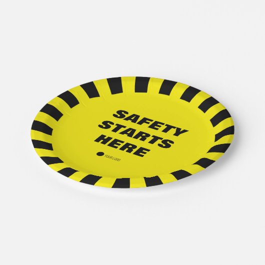 Party der Sicherheitsabteilung Pappteller (Schrägansicht)