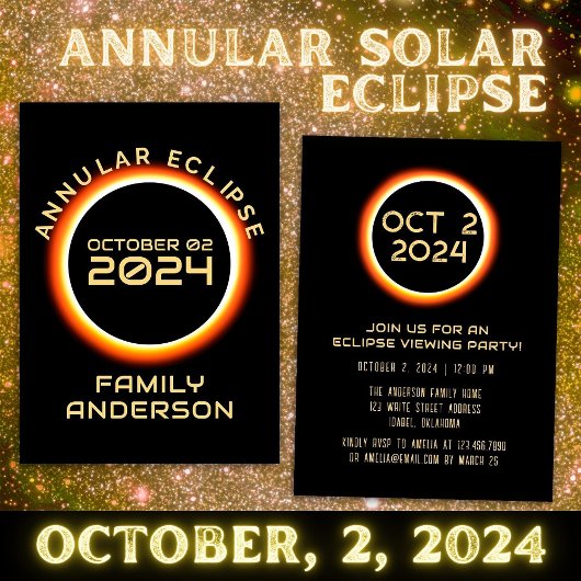 Party der Solar Eclipse-Familie vom 2. Oktober 202 Einladung