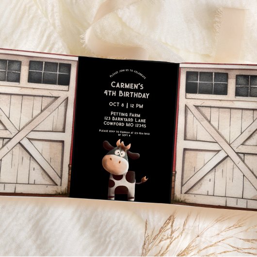 Party der Stallkühe Dreifach Gefaltete Einladung