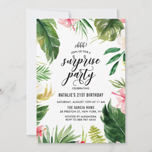 Party der tropischen Flora Einladung (Vorderseite)