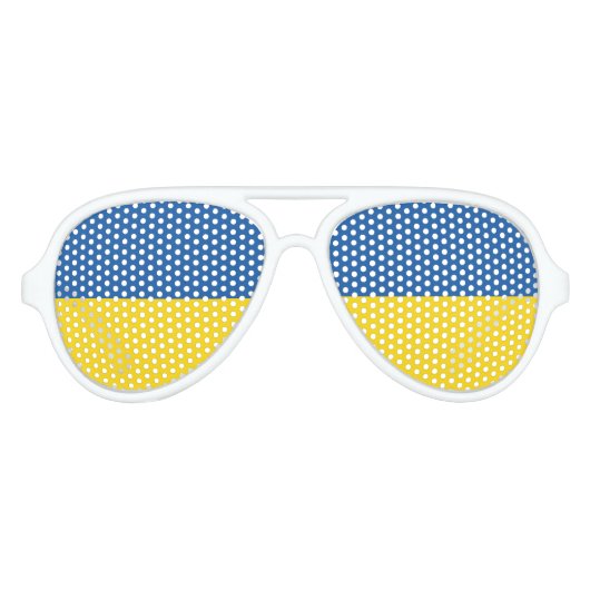 Party der ukrainischen Flagge Schattierungen Blaug Partybrille (Vorderseite)