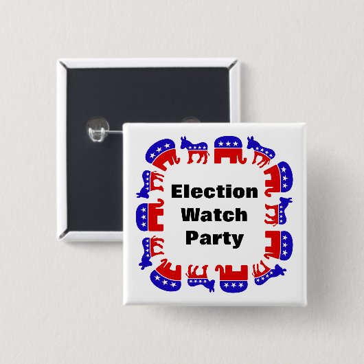 Party der Wahlbeobachtung Button (Vorne & Hinten)