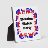 Party der Wahlbeobachtung Fotoplatte (Vorderseite)